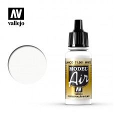 Acrylicos Vallejo - 71001 - 模型噴塗色彩 Model Air - 白色 White - 17 ml.(NT 100)(6/盒)