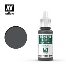 Acrylicos Vallejo - 70306 - 裝甲王牌 Panzer Aces - 深橡膠色 Dark Rubber - 17 ml.(NT 110)(6/盒)(停產)