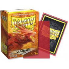 龍盾Dragon Shield 100 - AT-11043 - 龍盾卡套標準尺寸(100入)Standard Deck Protector Sleeves - 磨砂Matte Clear Red透明紅 (NT350)