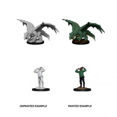 Wizkids - 龍與地下城未上色模型「綠龍右雛與受苦的精靈」 - D&D - Nolzur's Marvelous Miniatures - Green Dragon Wyrmling & Afflicted Elf - 90029（NT 180）